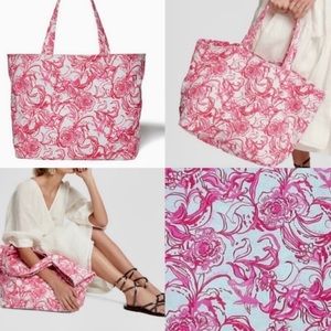 NWT Lilly Pulitzer × Goop Palm Beach Tote Bag in Cameo White Kiss Kiss